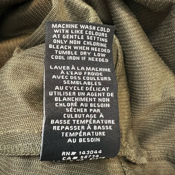 7 FOR ALL MANKIND Army Green Corduroy Button-Up Shirt Dress. Size Medium. - Picture 8 of 9